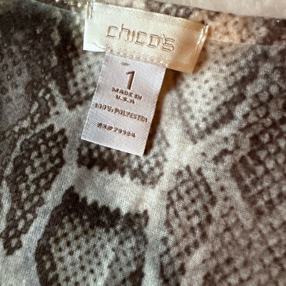 Chico’s Snake Print Sleeveless Top Womens Size 1 - Picture 2 of 5